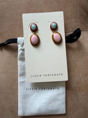 Lizzie Fortunato Pink & Teal Drop Earrings